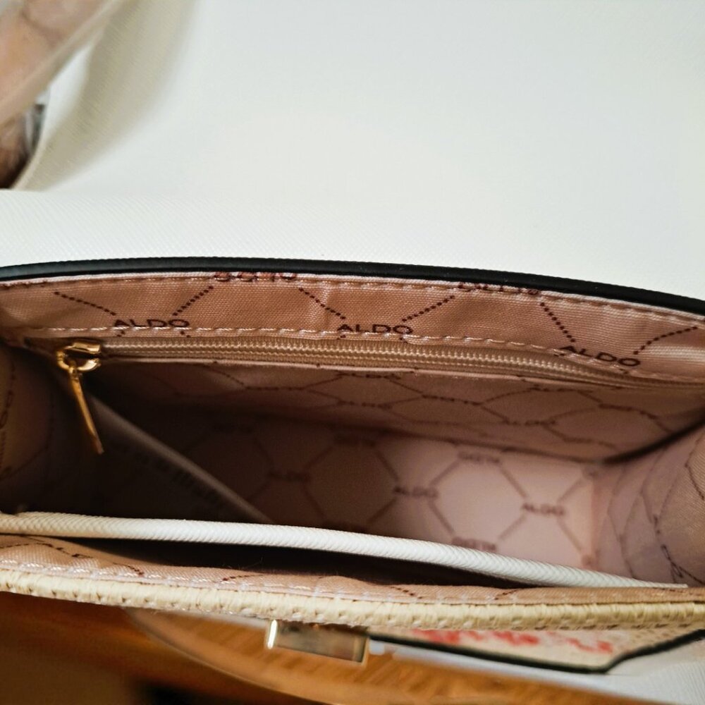 Aldo Pink/White/Beige Floral Canvas Mini Crossbody NWT - Picture 9 of 11